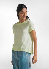 T-SHIRT EFFETTO SFUMATO IN COTONE ORGANICO GIALLO - Top & T-shirts | DEHA