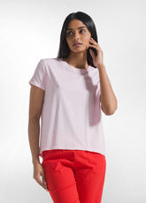 Ombre Effect T-Shirt In Organic Cotton - Pink - BLUSH PINK | DEHA