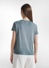 Ombre Effect T-Shirt In Organic Cotton - Green - TEAL GREEN | DEHA