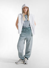 FELPA SMANICATA CON ZIP EFFETTO SFUMATO BIANCO | DEHA