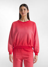 SWEATSHIRT MIT RUNDHALSAUSSCHNITT UND BALLOON-HOSE IM ROTEN DEGRADÉ-LOOK SET - | DEHA
