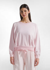 SET AUS SWEATSHIRT MIT RUNDHALSAUSSCHNITT UND WIDE LEG HOSE MIT ROSA FARBVERLAUF-EFFEKT - | DEHA
