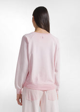 SET AUS SWEATSHIRT MIT RUNDHALSAUSSCHNITT UND WIDE LEG HOSE MIT ROSA FARBVERLAUF-EFFEKT - | DEHA