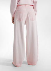 SET AUS SWEATSHIRT MIT RUNDHALSAUSSCHNITT UND WIDE LEG HOSE MIT ROSA FARBVERLAUF-EFFEKT - | DEHA