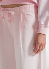 COMPLETO FELPA GIROCOLLO E PANTALONI WIDE LEG EFFETTO SFUMATO ROSA - Tute e Comfort Sets | DEHA