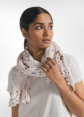 FOULARD IN MUSSOLA DI COTONE BEIGE - NATURAL DOTS | DEHA