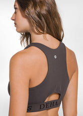 SHORT RACER-BACK TOP IN STRETCH JERSEY - BROWN - COCOA BROWN | DEHA