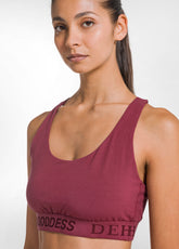 SHORT RACER-BACK TOP IN STRETCH JERSEY - RED - CHERRY RED | DEHA