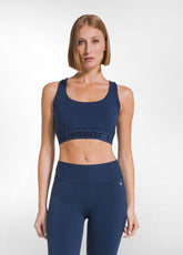 SHORT RACER-BACK TOP IN STRETCH JERSEY - BLUE - BLU NAVY | DEHA