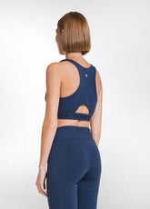 SHORT RACER-BACK TOP IN STRETCH JERSEY - BLUE - BLU NAVY | DEHA