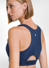 SHORT RACER-BACK TOP IN STRETCH JERSEY - BLUE - BLU NAVY | DEHA