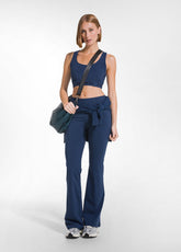 SHORT RACER-BACK TOP IN STRETCH JERSEY - BLUE - BLU NAVY | DEHA