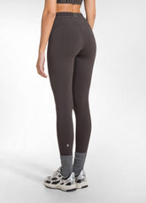 LOGO STRETCH JERSEY LEGGINGS - BROWN - COCOA BROWN | DEHA