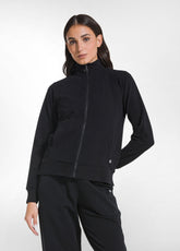 STRETCH-SWEATJACKE OHNE KAPUZE - SCHWARZ - BLACK | DEHA
