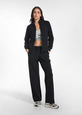STRETCH-SWEATJACKE OHNE KAPUZE - SCHWARZ - BLACK | DEHA