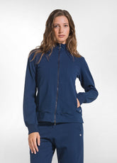 ZIP-UP STRETCH SWEATSHIRT WITHOUT HOOD - BLUE - BLU NAVY | DEHA