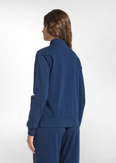 ZIP-UP STRETCH SWEATSHIRT WITHOUT HOOD - BLUE - BLU NAVY | DEHA