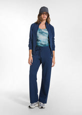 ZIP-UP STRETCH SWEATSHIRT WITHOUT HOOD - BLUE - BLU NAVY | DEHA