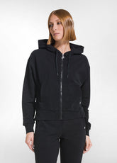 SWEATANZUG MIT REISSVERSCHLUSS UND JOGGINGHOSE AUS STRETCH-BAUMWOLLE IN SCHWARZ - | DEHA
