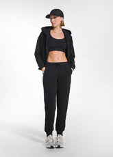 SWEATANZUG MIT REISSVERSCHLUSS UND JOGGINGHOSE AUS STRETCH-BAUMWOLLE IN SCHWARZ - | DEHA