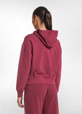 STRETCH COTTON ZIP-UP HOODIE - RED - CHERRY RED | DEHA