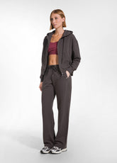 STRETCH COTTON FLEECE TROUSERS - BROWN - COCOA BROWN | DEHA