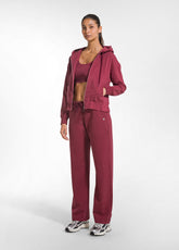 STRETCH COTTON FLEECE TROUSERS - RED - CHERRY RED | DEHA