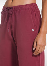 STRETCH COTTON FLEECE TROUSERS - RED - CHERRY RED | DEHA
