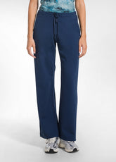 STRETCH COTTON FLEECE TROUSERS - BLUE - BLU NAVY | DEHA