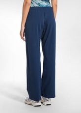 STRETCH COTTON FLEECE TROUSERS - BLUE - BLU NAVY | DEHA