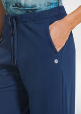 STRETCH COTTON FLEECE TROUSERS - BLUE - BLU NAVY | DEHA
