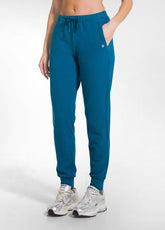 PANTALONE JOGGER IN COTONE STRETCH VERDE - TEAL GREEN | DEHA