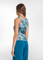 CANOTTA IN MICROFIBRA CON STAMPA ALLOVER OTHER - CLOUDY BLUE | DEHA