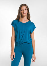 T-SHIRT YOGA CON NODO FRONTALE VERDE - TEAL GREEN | DEHA