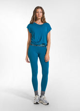 T-SHIRT YOGA CON NODO FRONTALE VERDE - TEAL GREEN | DEHA