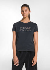 WOMEN'S MARBLE-EFFECT T-SHIRT - MULTICOLOR - MARBLED COCOA BROWN | DEHA