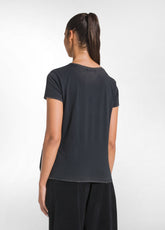 WOMEN'S MARBLE-EFFECT T-SHIRT - MULTICOLOR - MARBLED COCOA BROWN | DEHA
