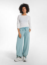 MAGNUM HOSE AUS MARMORIERTEM STRETCH-SWEATSTOFF OTHER - MARBLED LIGHT BLUE | DEHA