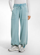 MAGNUM HOSE AUS MARMORIERTEM STRETCH-SWEATSTOFF OTHER - MARBLED LIGHT BLUE | DEHA