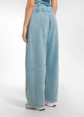 ACID-WASHED ORGANIC COTTON COMFORT TROUSERS - MULT - MARBLED LIGHT BLUE | DEHA