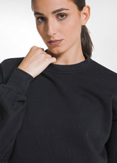 ORGANIC COTTON CREWNECK SWEATSHIRT - BLACK - BLACK | DEHA