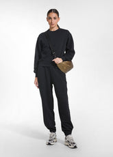 ORGANIC COTTON CREWNECK SWEATSHIRT - BLACK - BLACK | DEHA