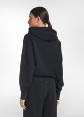 FELPA IN COTONE ORGANICO CON ZIP E CAPPUCCIO NERO - BLACK | DEHA