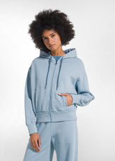 TUTA FELPA E PANTALONI PALAZZO IN COTONE ORGANICO BLU - | DEHA