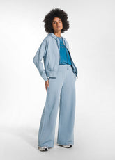 TUTA FELPA E PANTALONI PALAZZO IN COTONE ORGANICO BLU - | DEHA