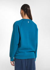 ORGANIC COTTON V-NECK SWEATSHIRT - GREEN - TEAL GREEN | DEHA
