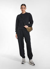 ORGANIC COTTON SWEATSHIRT BALLOON TROUSERS - BLACK - BLACK | DEHA