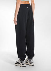 TUTA FELPA GIROCOLLO E PANTALONE BALLOON IN COTONE ORGANICO NERO - | DEHA