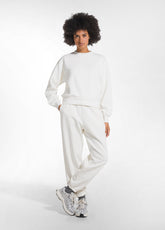 SET AUS RUNDHALS-SWEATSHIRT UND BALLONHOSE AUS WEISSEM BAUMWOLL-SWEAT - | DEHA