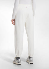SET AUS RUNDHALS-SWEATSHIRT UND BALLONHOSE AUS WEISSEM BAUMWOLL-SWEAT - | DEHA